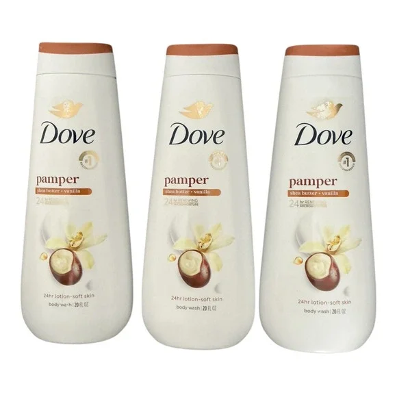 Dove - Pamper Shea Butter + Vanilla Body Wash (20 oz) - Moisturizing - Picture 1 of 4